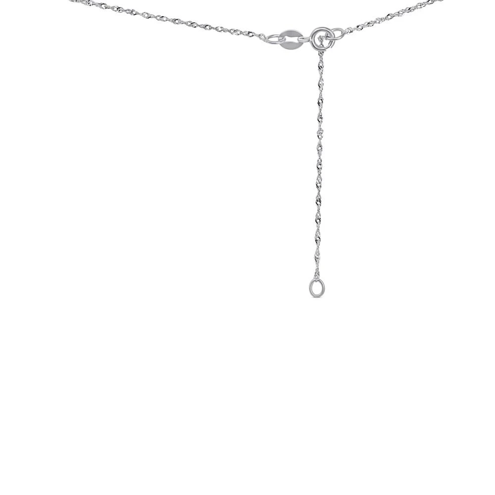商品Macy's|Sapphire (1/2 ct. tw.) & Diamond (1/10 ct. t.w.) Pear Halo Pendant Necklace in 14k White Gold, 16" + 2" extender,价格¥9029,第3张图片详细描述