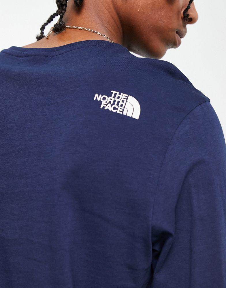 The North Face Simple Dome long sleeve t-shirt in navy商品第4张图片规格展示