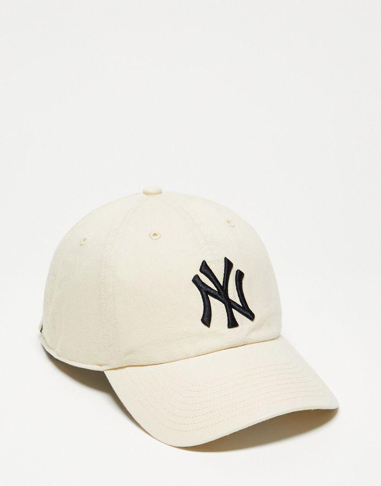 商品47 Brand|47 Clean Up MLB NY Yankees unisex baseball cap in off white,价格¥213,第1张图片