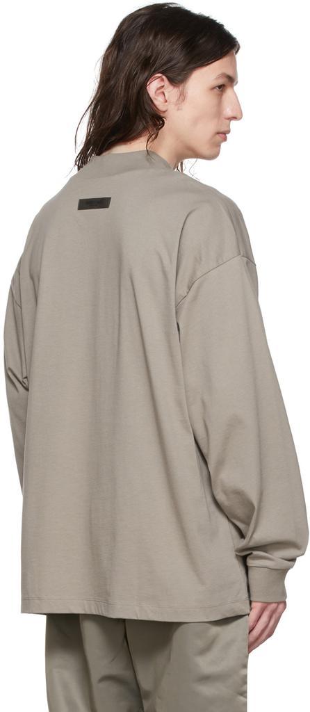 商品Essentials|Taupe Cotton Long Sleeve T-Shirt,价格¥310,第5张图片详细描述
