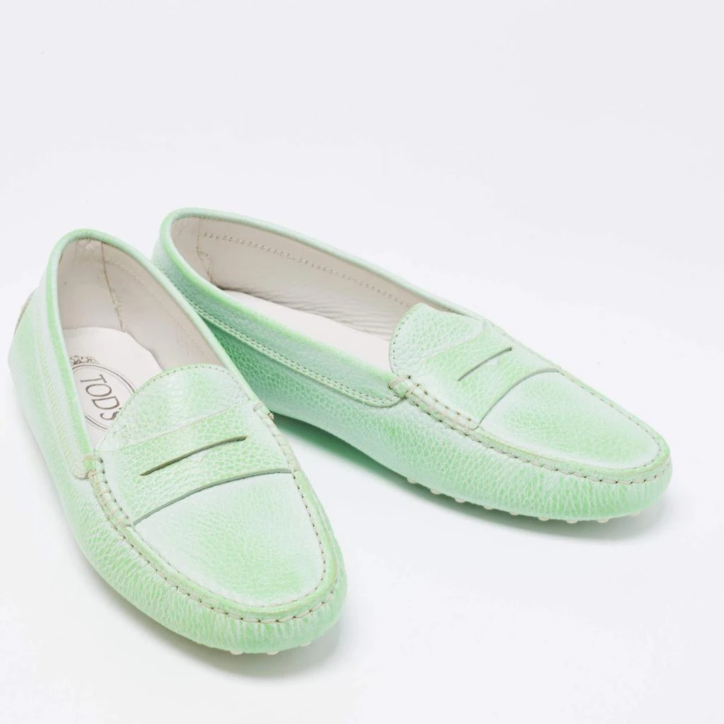 商品Tod's|Tod's Two Tone Effect Leather Penny Slip On Loafers Size 37.5,价格¥2714,第4张图片详细描述
