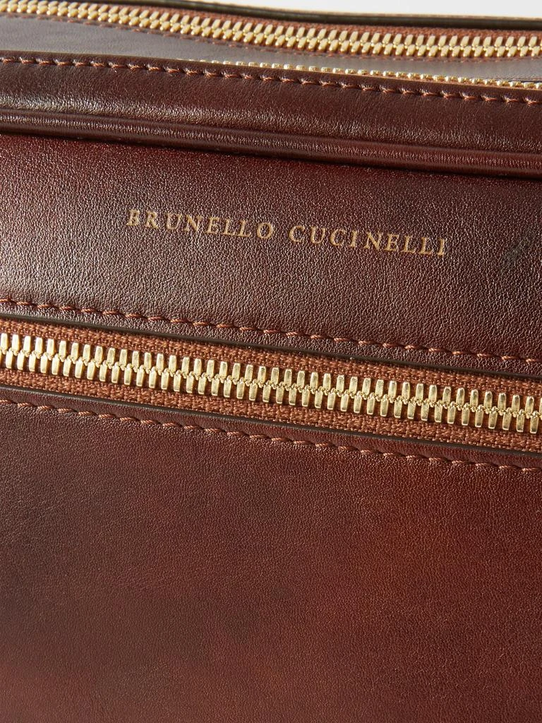 商品Brunello Cucinelli|Logo-print leather washbag,价格¥12048,第4张图片详细描述