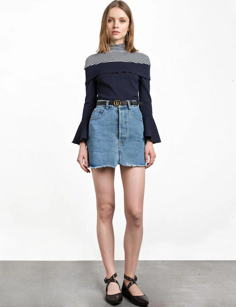商品Pixie Market|Stripe Jersey Bell Sleeve Top,价格¥493,第1张图片