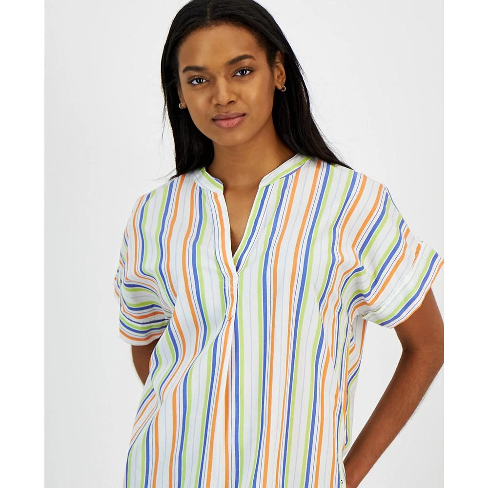 商品Tommy Hilfiger|Women's Cotton Striped Popover Shirt,价格¥150,第3张图片详细描述