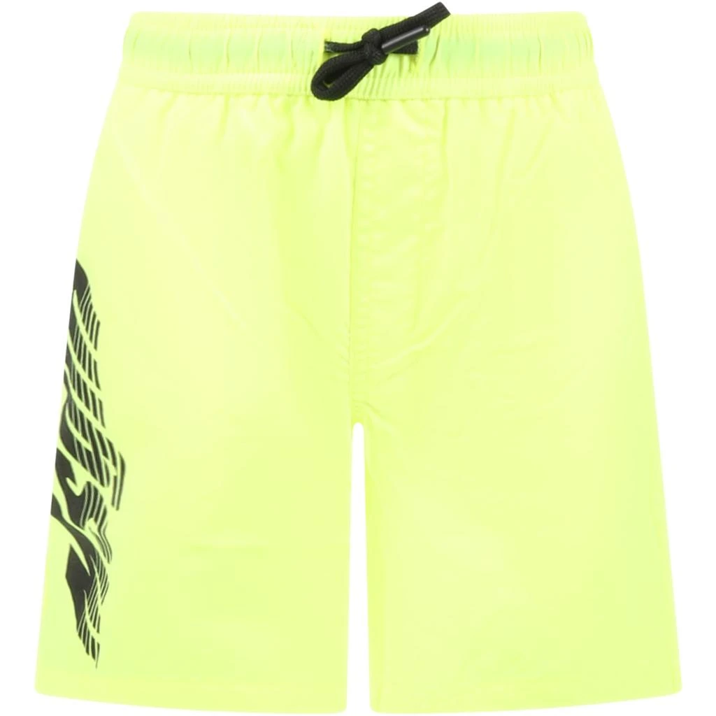 商品MSGM|Yellow Swim-boxer For Boy With Black Logo,价格¥658,第1张图片