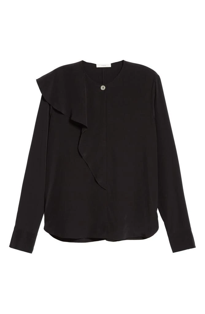 商品Vince|Asymmetrical Flutter Long Sleeve Silk Blouse,价格¥985,第5张图片详细描述