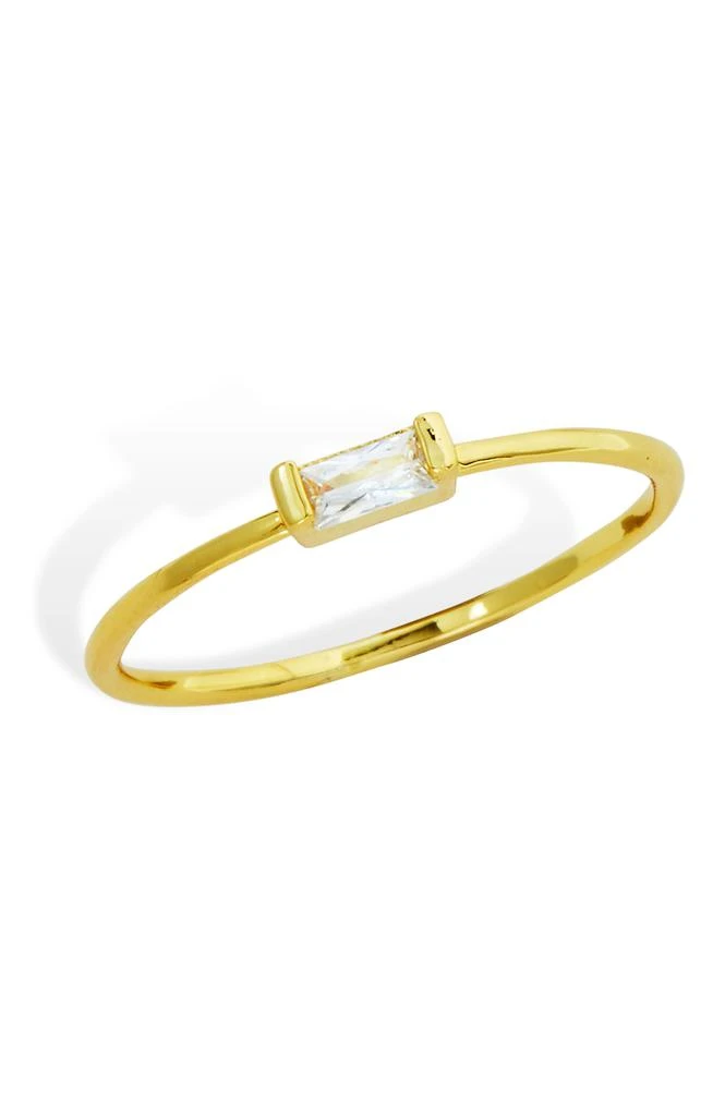 商品Savvy Cie Jewels|GOLD PLATED SINGLE CENTER BAGUETTE,价格¥85,第1张图片