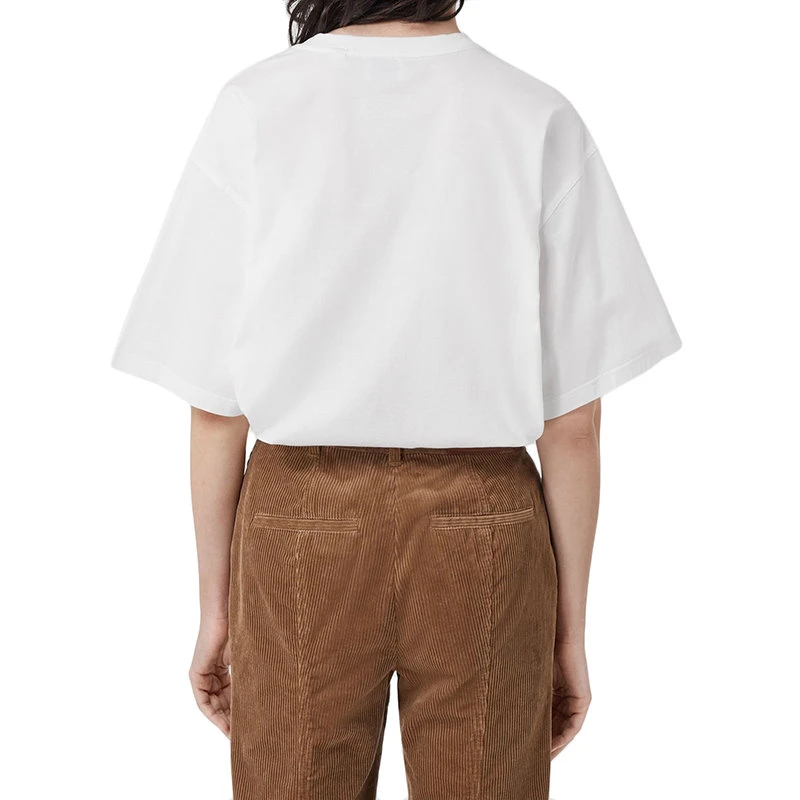 商品Burberry|【预售3-7天】BURBERRY/博柏利 22年春夏新款 女士白�色纯棉地图印花宽松短袖T恤80565821,价格¥4065,第6张图片详细描述