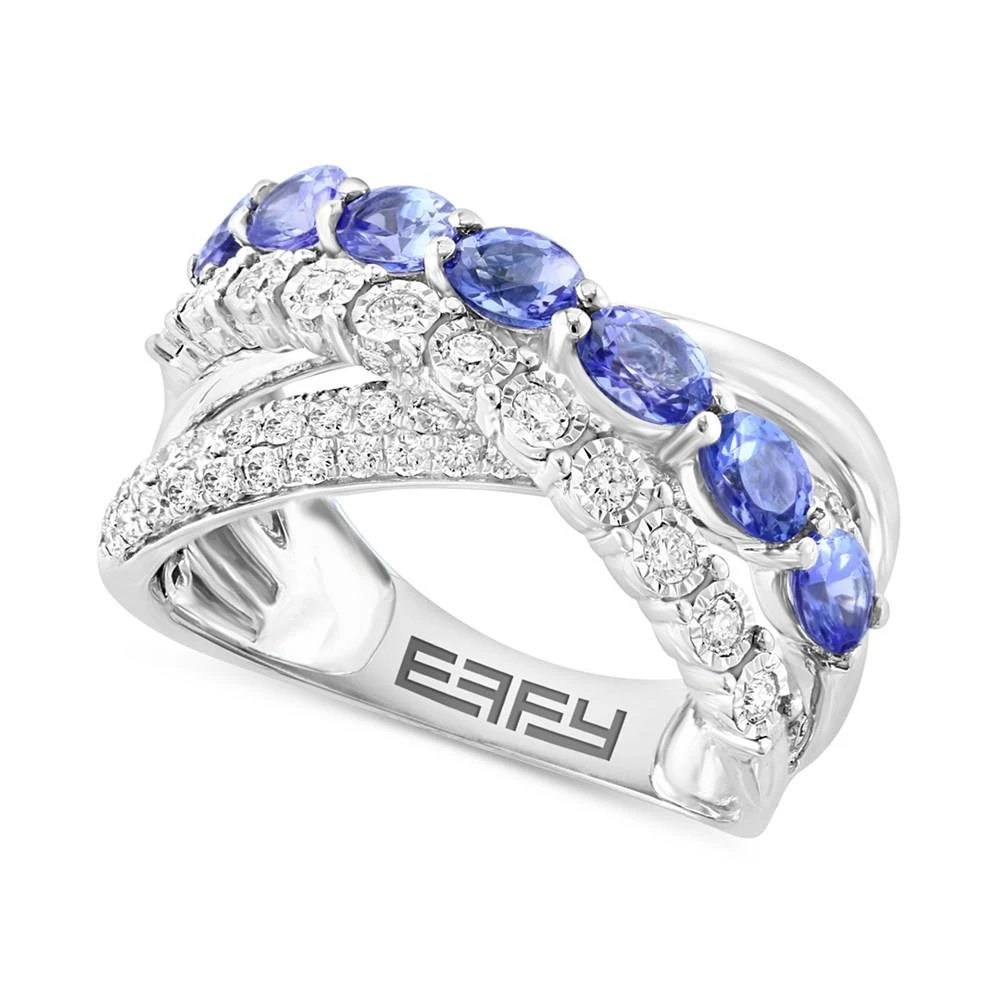 商品Effy|EFFY® Tanzanite (7/8 ct. t.w.) & Diamond (5/8 ct. t.w.) Crossover Ring in 14k White Gold,价格¥16068,第1张图片
