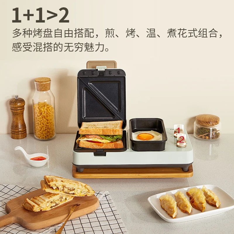 松下（panasonic） 三明治早餐机家用小型轻食机懒人多功能华夫饼吐司压烤机 NF-MS01ASQ 湖蓝色 商品