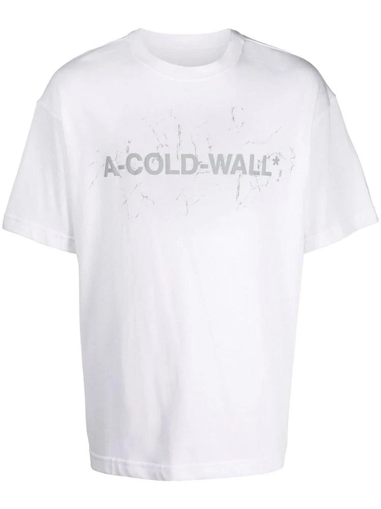 商品A-COLD-WALL*|Men's White Logo-print T-shirt,价格¥812,第1张图片