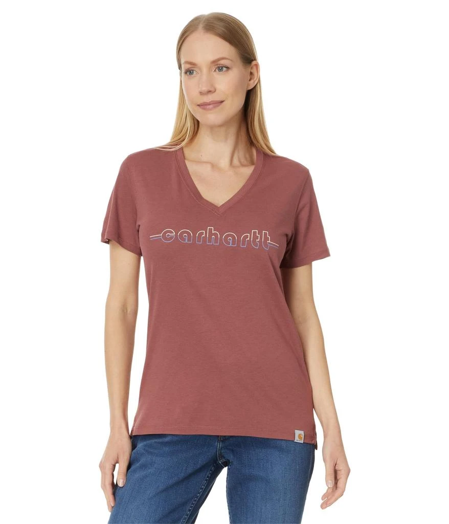 商品Carhartt|Relaxed Fit Lightweight Short Sleeve Carhartt Graphic V-Neck T-Shirt,价格¥137,第1张图片