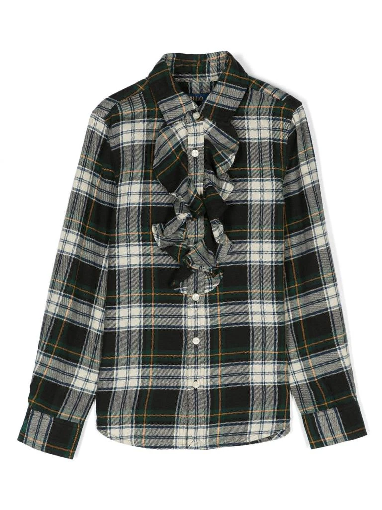 商品Ralph Lauren|Plaid Ruffle Shirts,价格¥1253,第1张图片