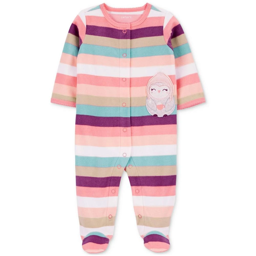 商品Carter's|Baby Girls Owl Fleece Snap-Up Sleep & Play Footed Coverall,价格¥74,第1张图片