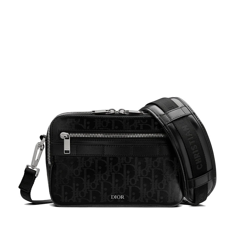 商品Dior|【预售3-7天】迪奥 经典SAFARI系列 男士黑色Dior斜银河小牛皮斜跨单肩包1ESPO206VPI_H03E,价格¥18396,第1张图片