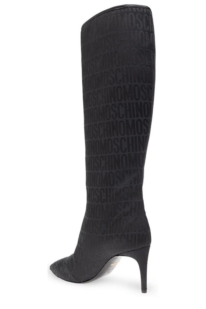 商品Moschino|Moschino Allover Logo Printed High-Knee Boots,价格¥4780,第3张图片详细描述