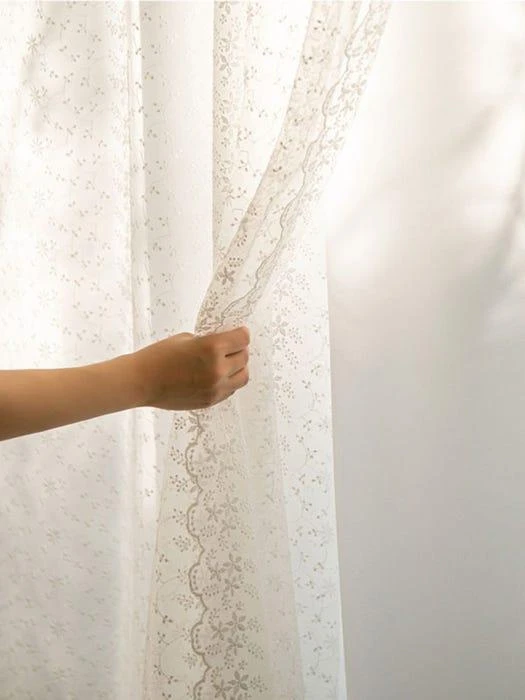 商品DECOVIEW|[2P]Snow Flower Curtain+White Blackout Curtain Set,价格¥2175,第2张图片详细描述