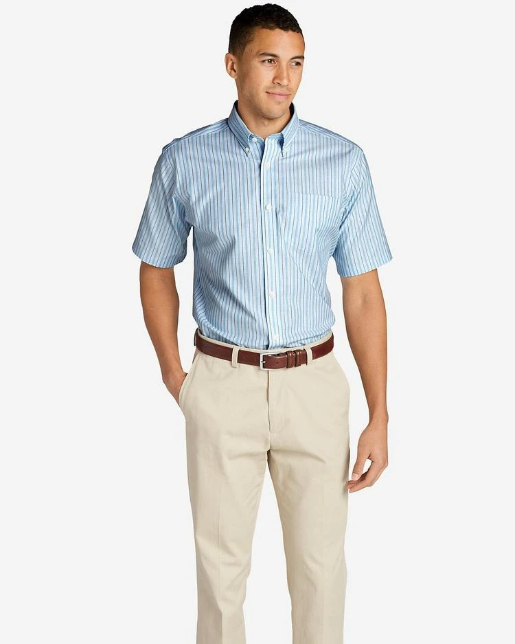 商品Eddie Bauer|Men&#39;s Wrinkle-Free Relaxed Fit Short-Sleeve Oxford Cloth Shirt - Pattern,价格¥261,第1张图片