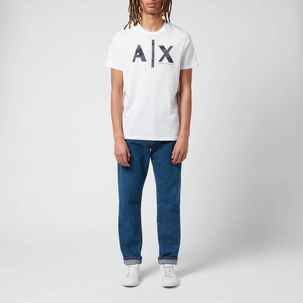 Armani Exchange Men's Camo Ax Logo T-Shirt - White商品第3张图片规格展示