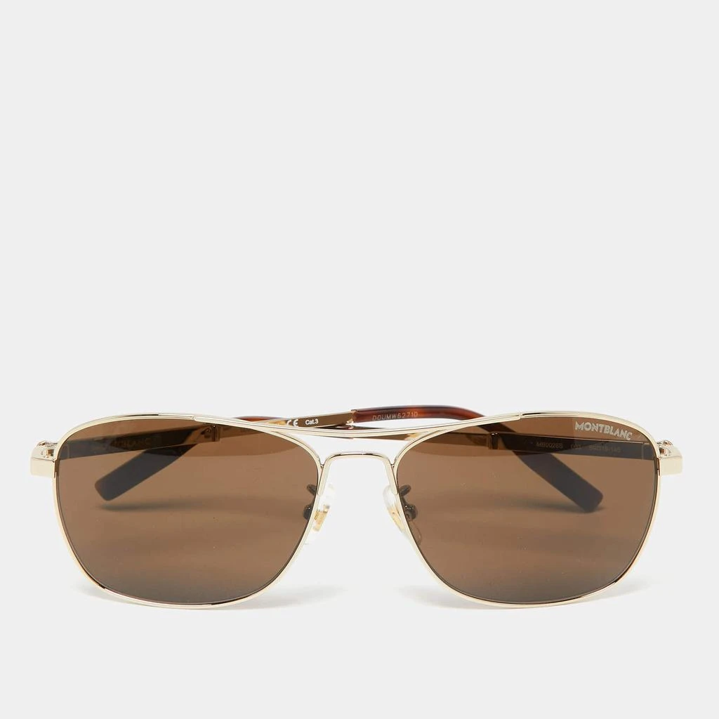 商品[二手商品] MontBlanc|Montblanc Brown Havana MB0026S  Aviator Sunglasses,价格¥1571,第1张图片