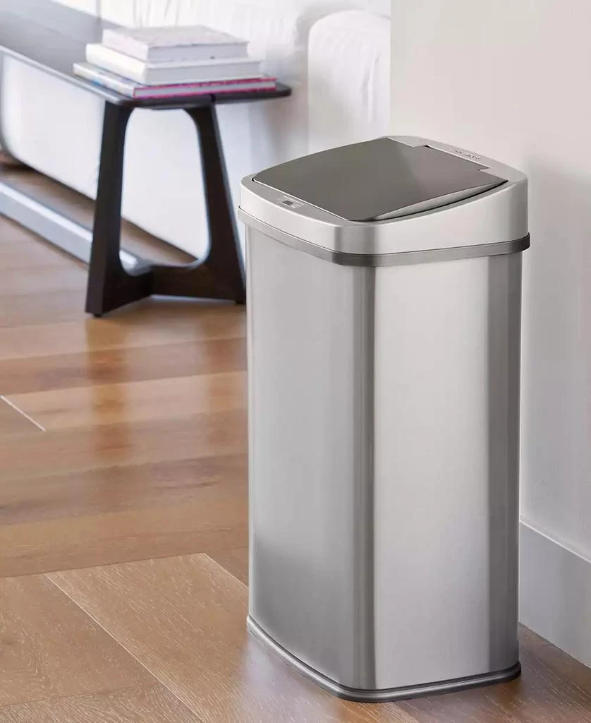 商品NINE STARS GROUP USA INC|Nine Stars 13.2 Gallon Stainless Steel Sensor Trash Can with Gun Metal Trim,价格¥605,第5张图片详细描述