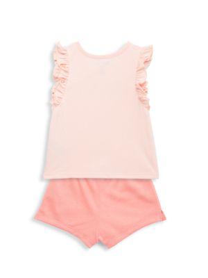 Baby Girl's 2-Piece Logo Top & Shorts Set商品第2张图片规格展示