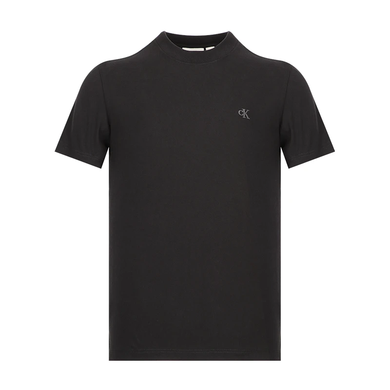 商品[国内直发] Calvin Klein|Calvin Klein/CK 男女同款黑色刺绣小徽标圆领纯棉短袖T恤 ,价格¥371,第1张图片