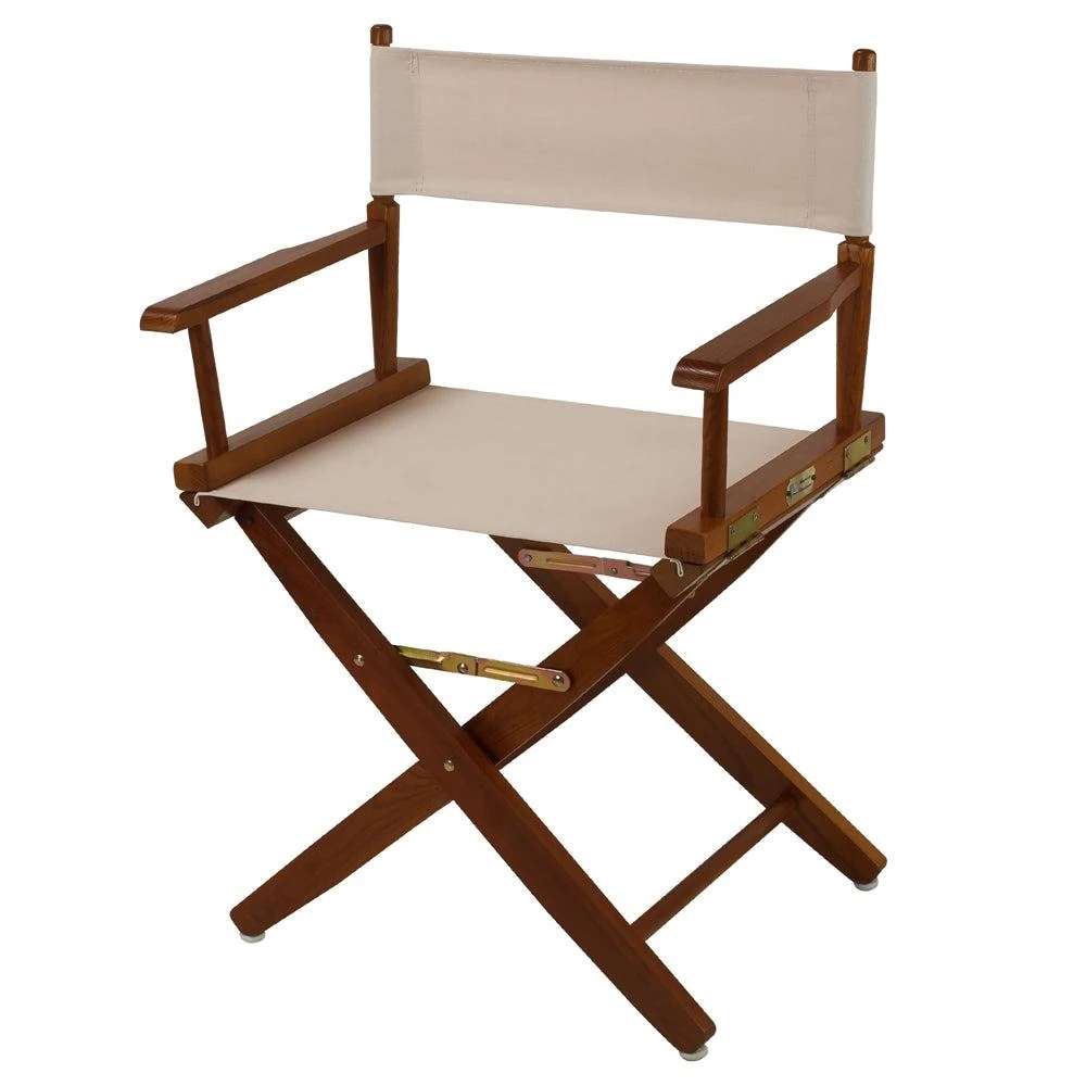 商品American Trails|Extra-Wide Premium 18"  Directors Chair Mission Oak Frame W/Natural Color Cover,价格¥1016,第4张图片详细描述
