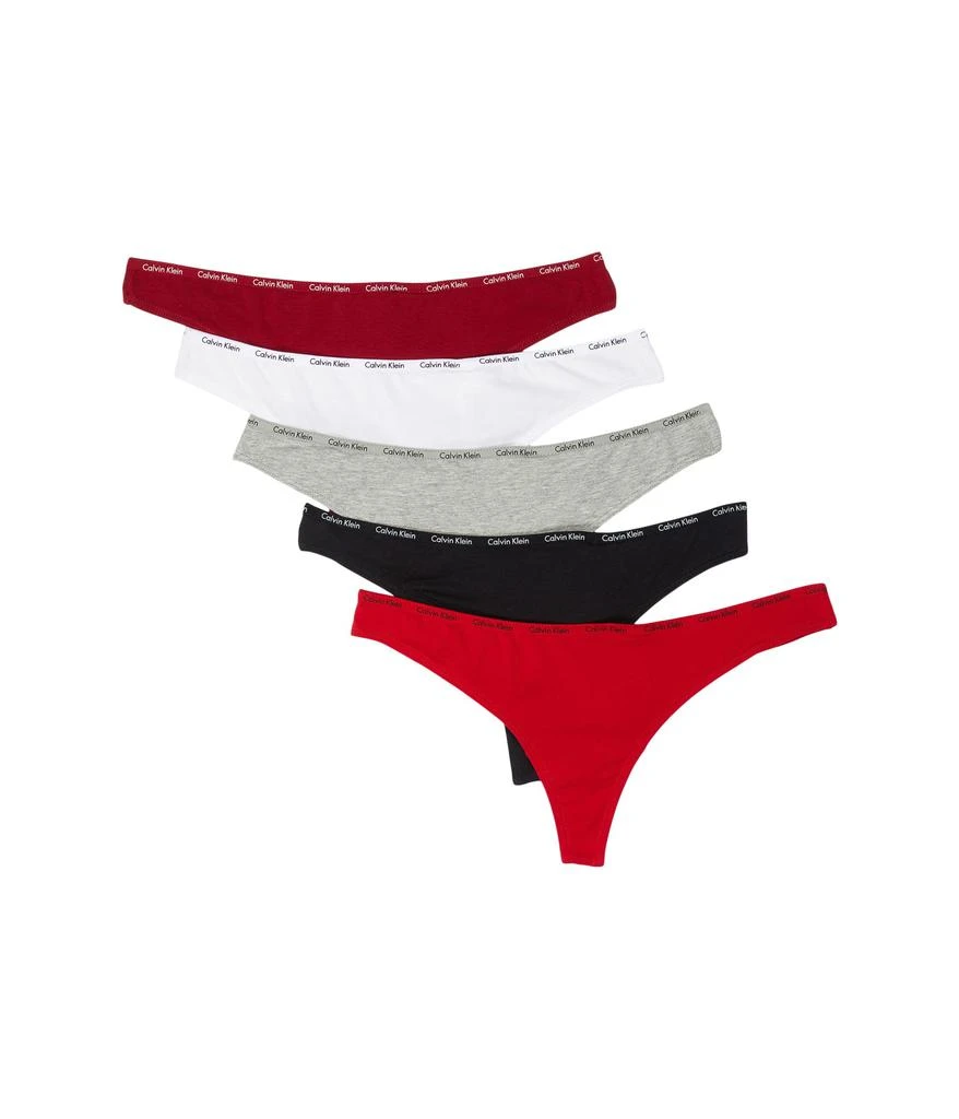 商品Calvin Klein|5-Pack Signature Cotton Thong,价格¥172,第1张图片