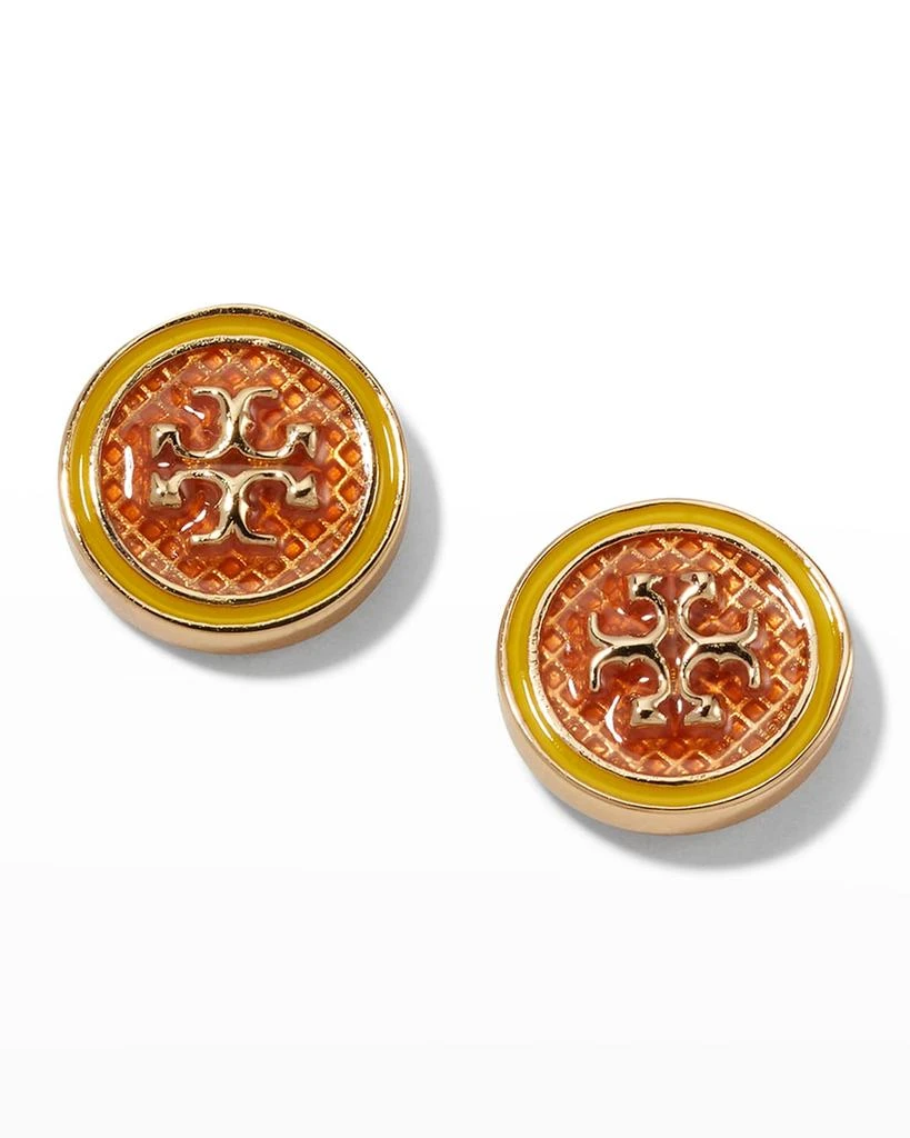 商品Tory Burch|Kira Guilloche Circle-Stud Earrings, Dark Orange,价格¥447,第1张图片