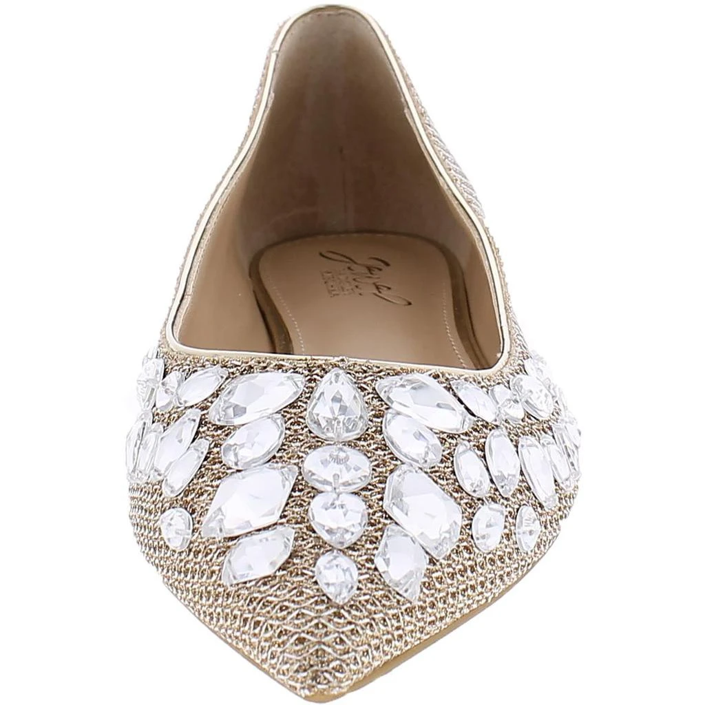 商品Badgley Mischka|Jewel Badgley Mischka Womens Ulanni Rhinestone Slip On Pointed Toe Flats,价格¥146,第2张图片详细描述