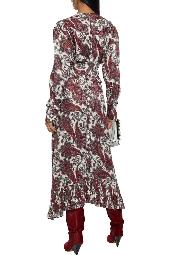 商品Isabel Marant|Jorja asymmetric printed silk-blend satin-jacquard midi dress,价格¥4616,第3张图片详细描述
