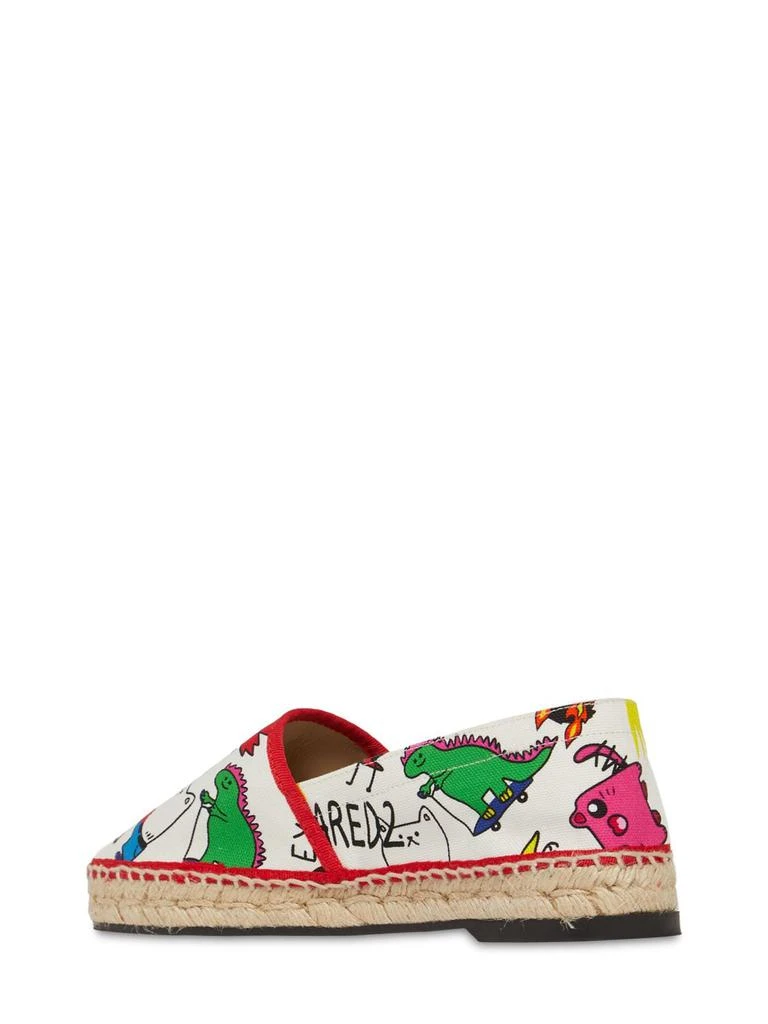 商品DSQUARED2|10mm Cartoon Printed Canvas Espadrilles,价格¥3142,第3张图片详细描述