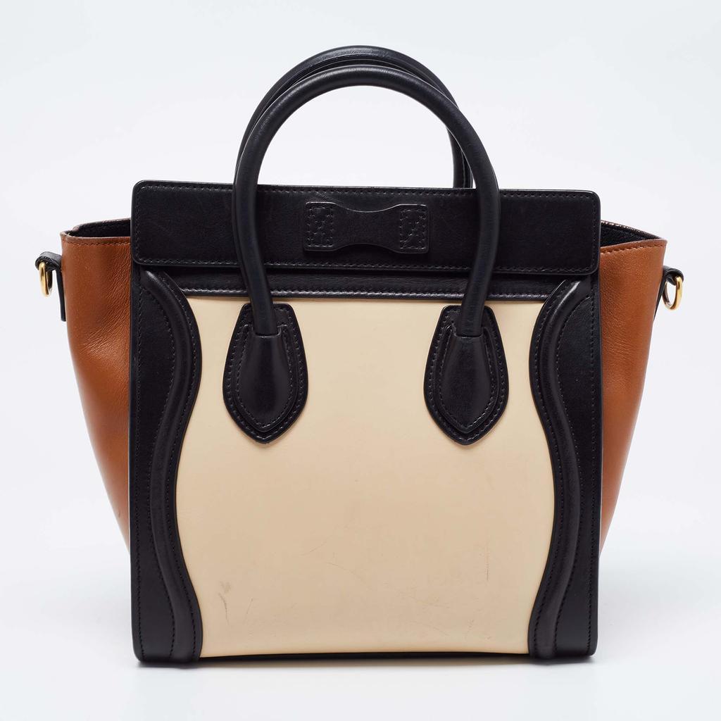 商品[二手商品] Celine|Céline Tri Color Leather Nano Luggage Tote,价格¥7256,第6张图片详细描述