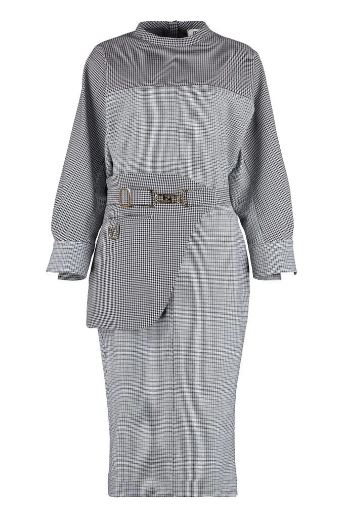 商品Fendi|Fendi Houndstooth Patterned Belted Tailored Dress,价格¥14644,第1张图片