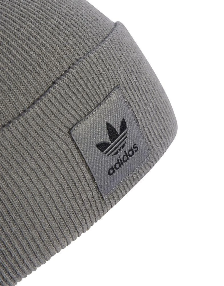 商品Adidas|adidas Originals trefoil patch beanie in grey,价格¥208,第3张图片详细描述