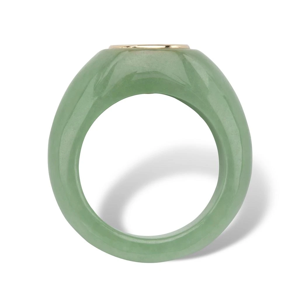 商品Palm Beach Jewelry|Genuine Jade Solid 10k Gold "Fortune" Ring,价格¥778,第2张图片详细描述
