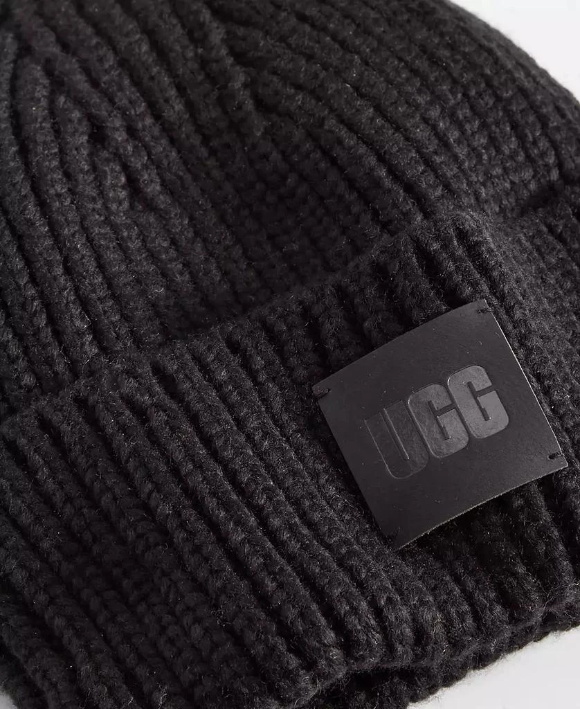 商品UGG|Women's Chunky Rib-Knit Logo-Patch Beanie,价格¥434,第2张图片详细描述