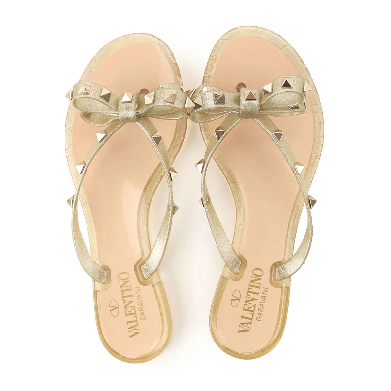 VALENTINO 女士浅金色夹脚拖鞋 QW1S0552-LMF-L01 商品
