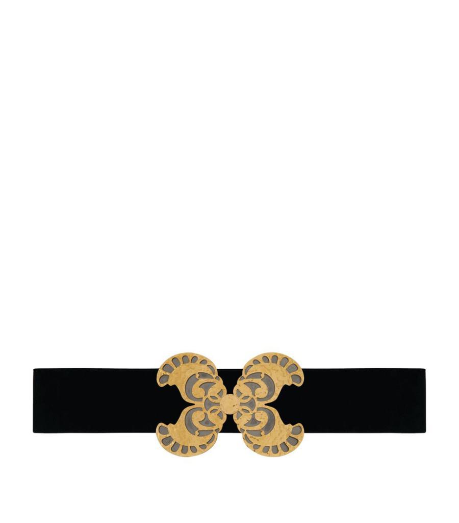 商品Yves Saint Laurent|Suede Butterfly Buckle Belt,价格¥7647,第1张图片