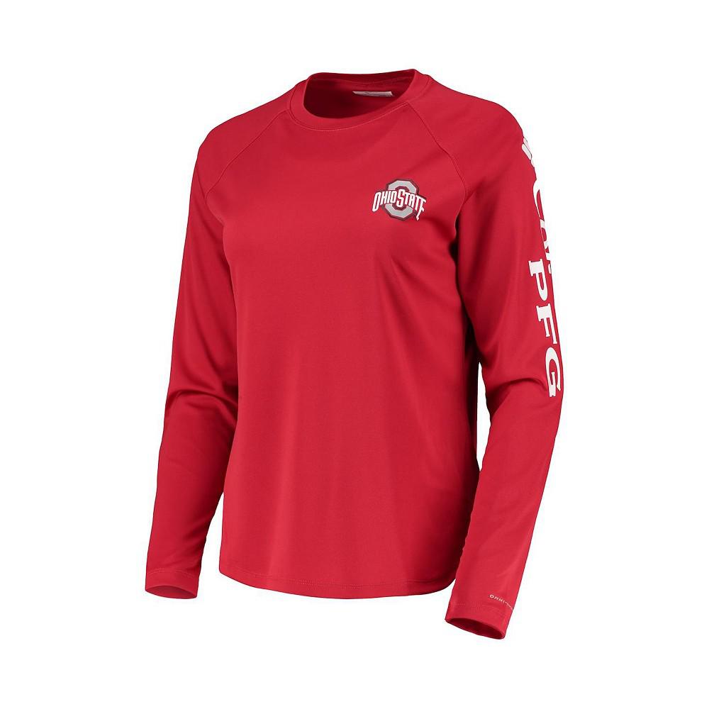 Women's Scarlet Ohio State Buckeyes PFG Tidal Long Sleeve T-shirt商品第3张图片规格展示