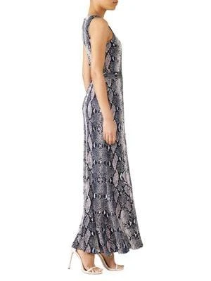 商品Diane von Furstenberg|Elisha Snakeskin Print Silk Wrap Maxi Dress,价格¥975,第3张图片详细描述