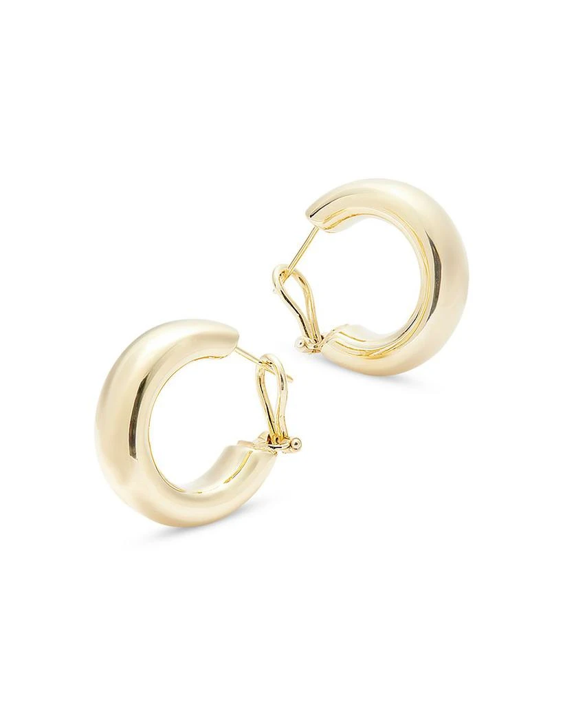 Polished Wide Hoop Earrings in 14K Yellow Gold 商品