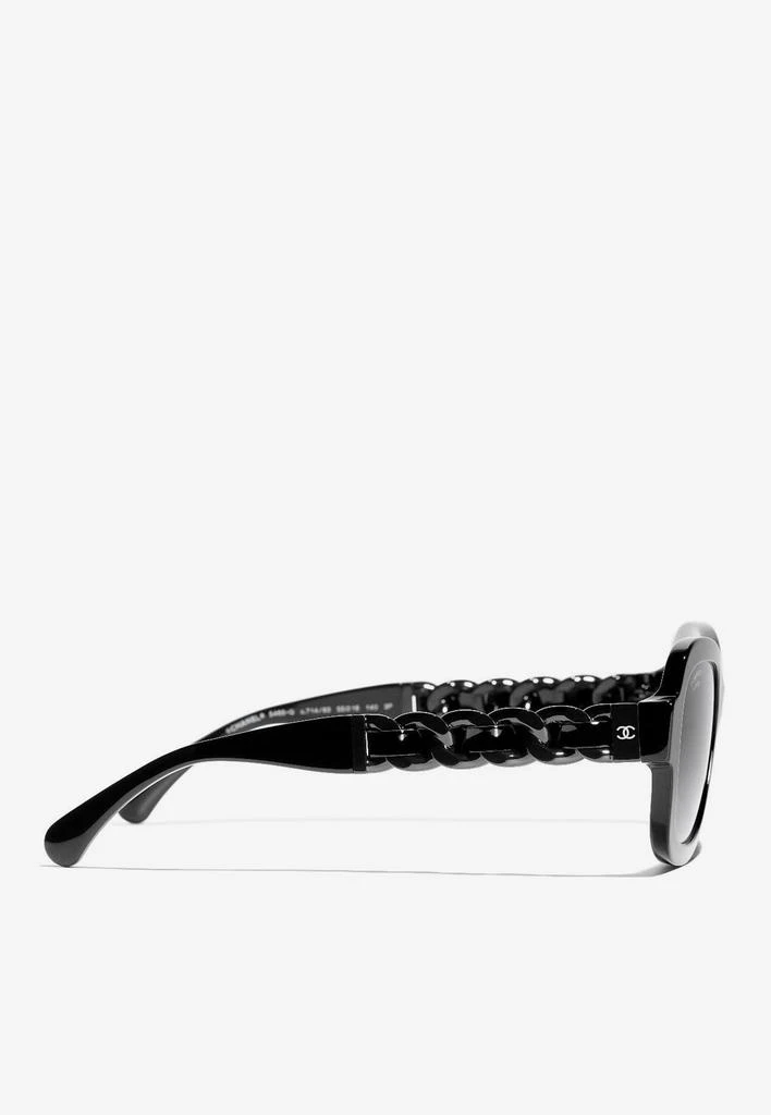 商品Chanel|Rectangular Sunglasses with Chain Detail,价格¥2040,第3张图片详细描述