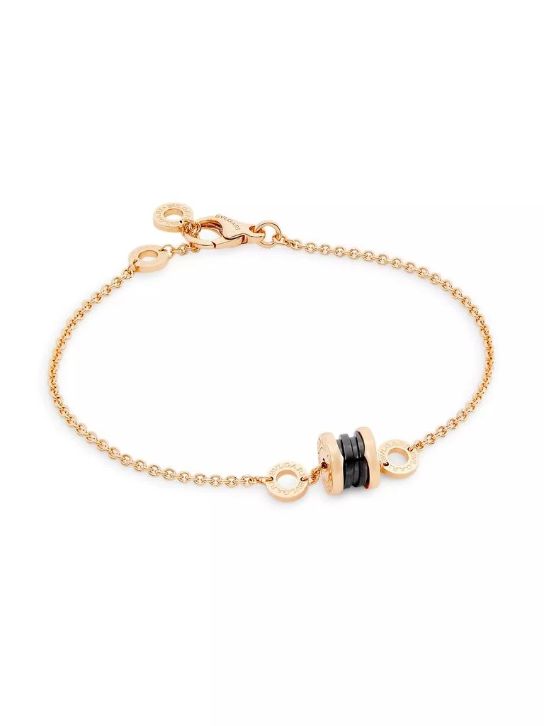 商品BVLGARI|B.zero1 18K Rose Gold &amp; Black Ceramic Bracelet,价格¥15758,第1张图片