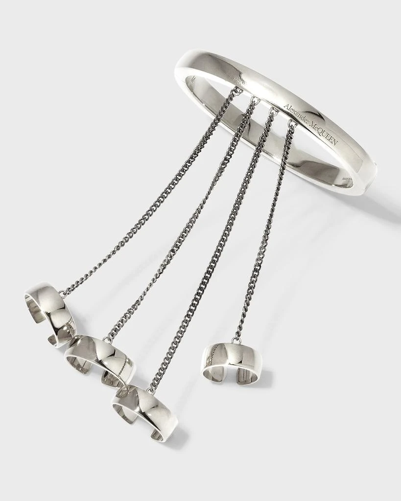 商品Alexander McQueen|4-Ring Connector Bracelet, Silver,价格¥9190,第1张图片