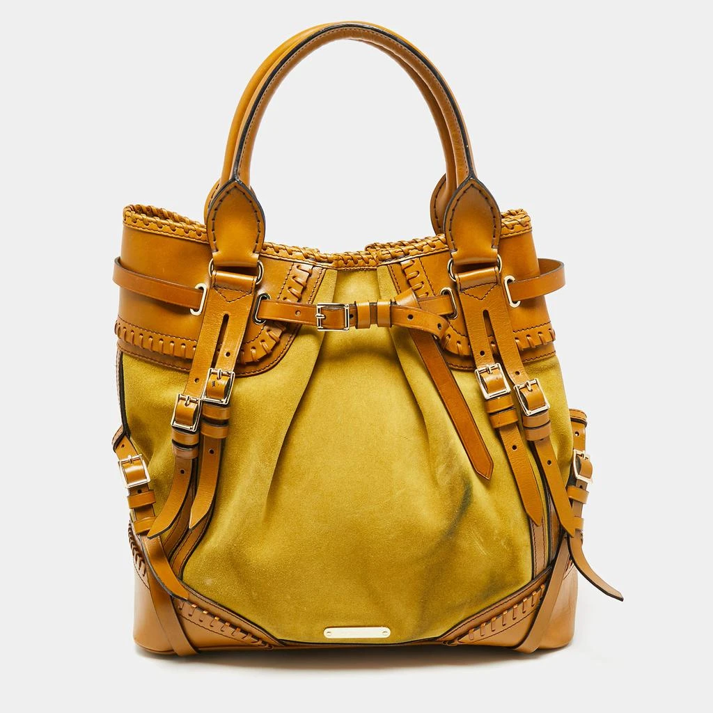 商品[二手商品] Burberry|Burberry Mustard/Yellow Leather and Suede Bridle Whipstitch Tote,价格¥1271,第1张图片