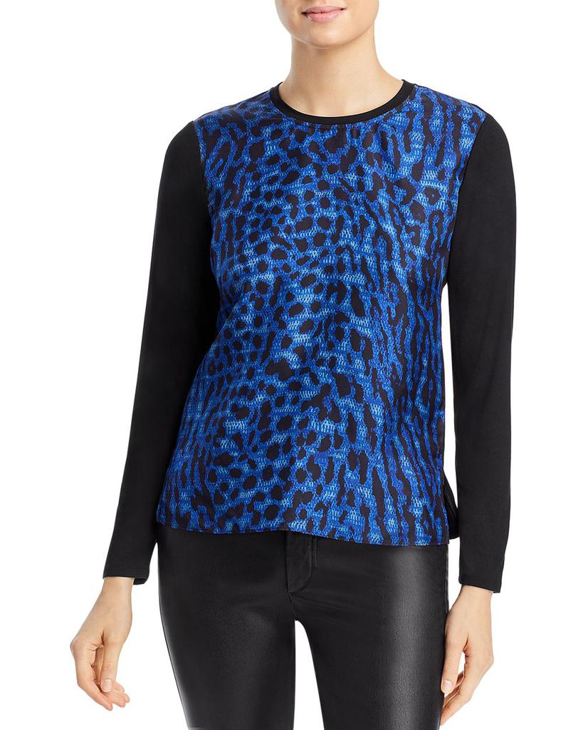 Ricki Contrast Sleeve Animal Print Top商品第1张图片规格展示