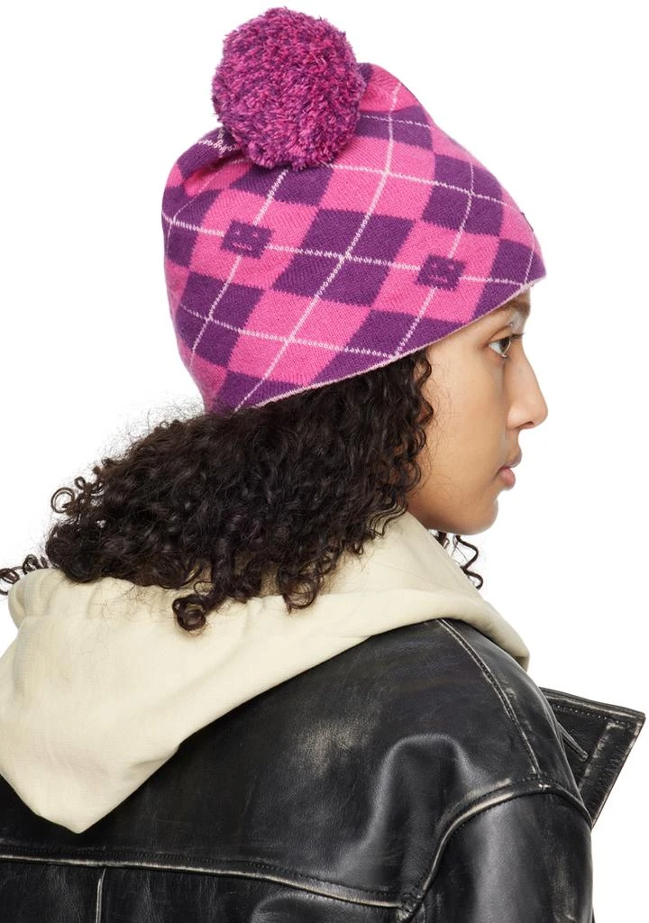 商品Acne Studios|Pink & Purple Argyle Jacquard Beanie,价格¥599,第3张图片详细描述