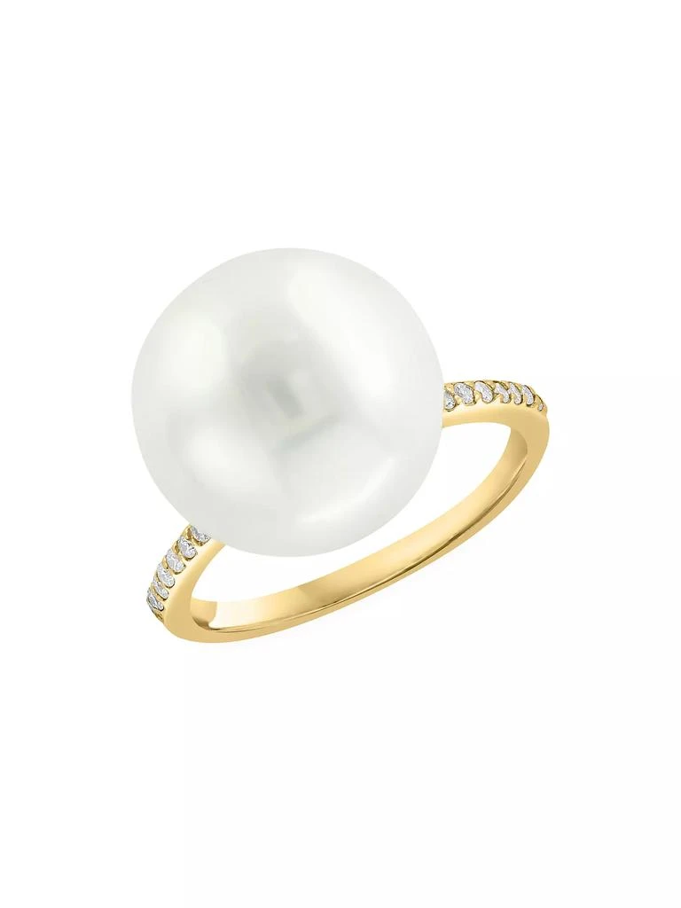 商品Saks Fifth Avenue Collection|14K Yellow Gold, 14MM Freshwater Pearl, & Diamond Ring,价格¥11068,第2张图片详细描述